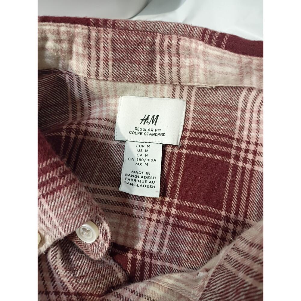 H&M Plaid Long Sleeve Flannel Shirt - Size M - Picture 9 of 11
